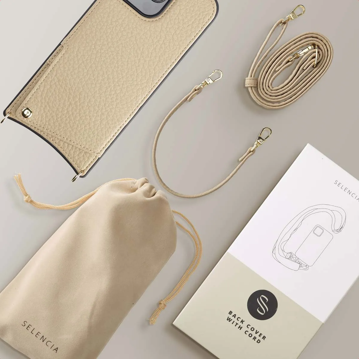 Selencia Hoesje iPhone 16 Pro Max Beige - 2 Pasjes - afbeelding 6 van 6