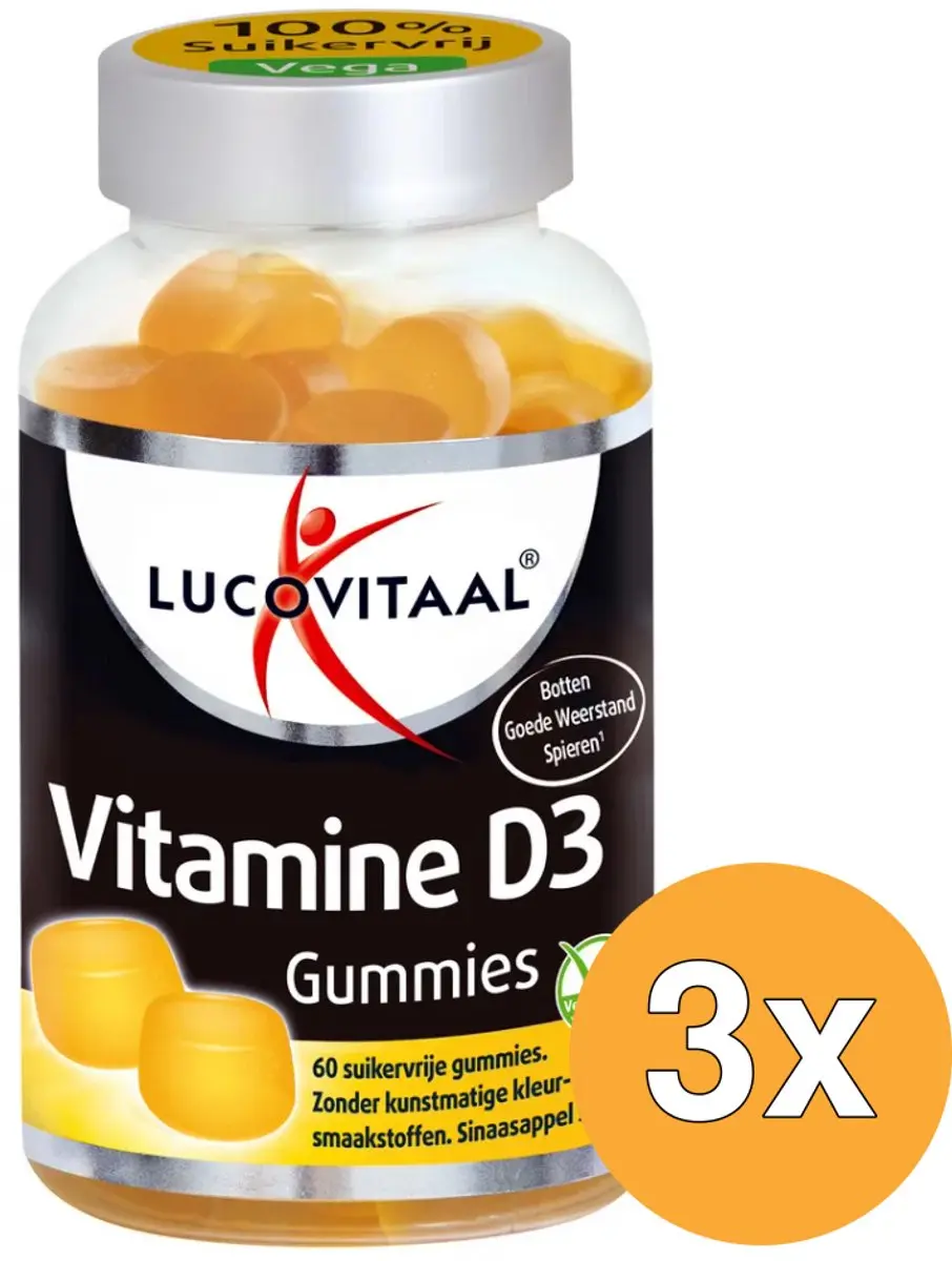 3x Lucovitaal Vitamine D3 (60 gummies)
