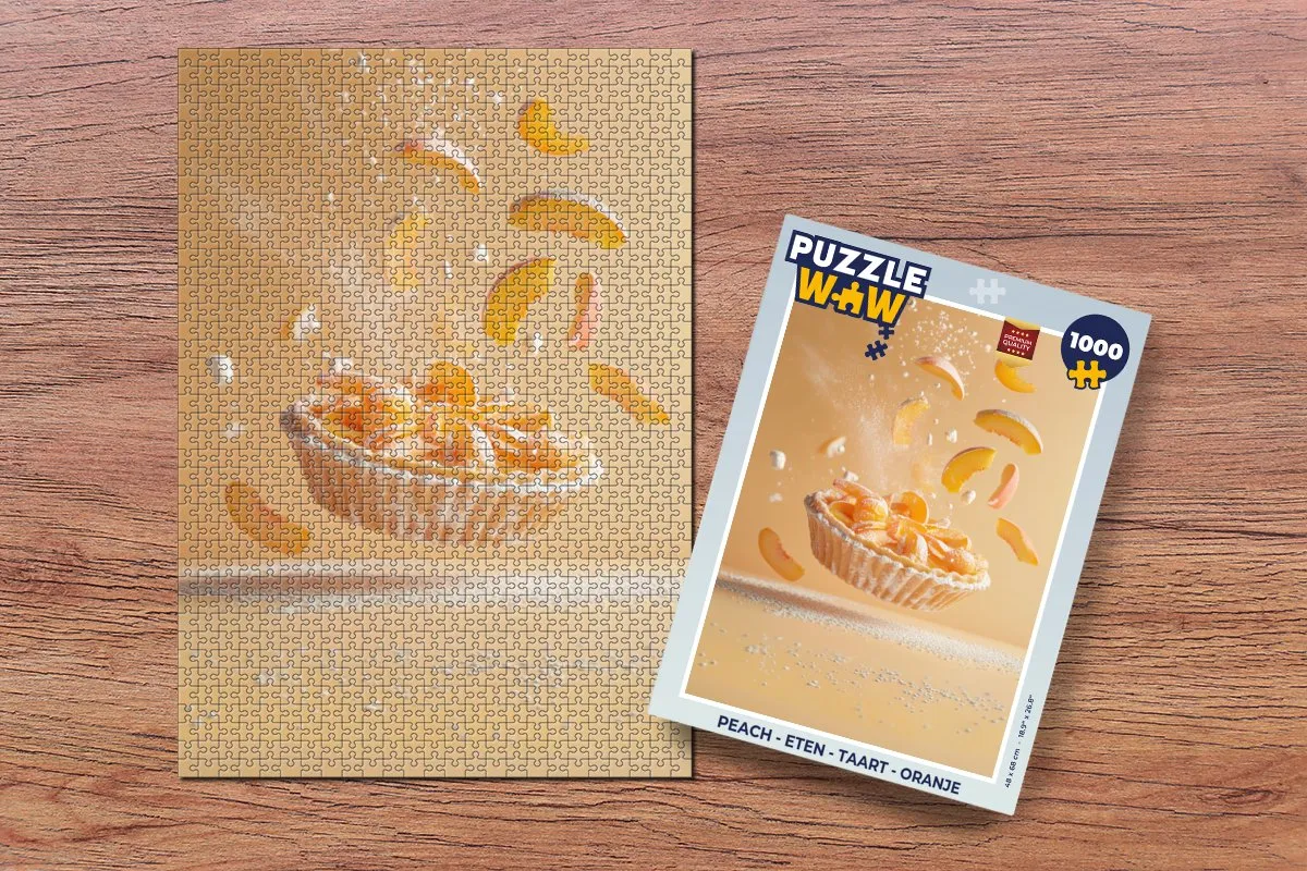 PuzzleWow Peach Taart Legpuzzel 1000 Stuks - Oranje