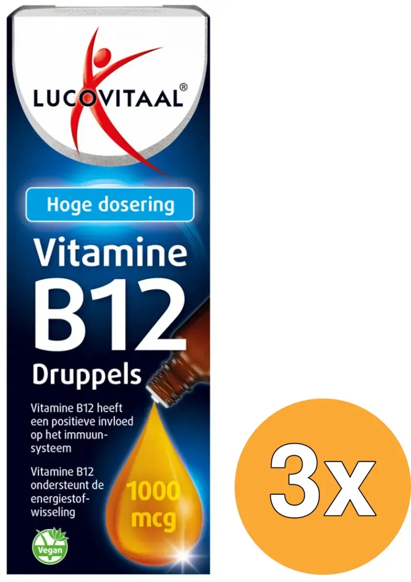 3x Lucovitaal Vitamine B12 Druppels (50 ml)
