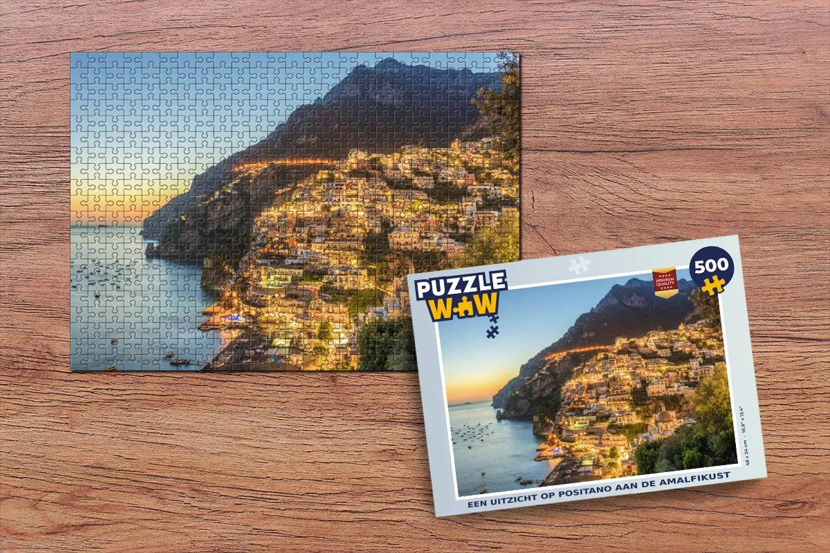PuzzleWow Legpuzzel Positano Amalfikust 500 Stuks - Multicolor