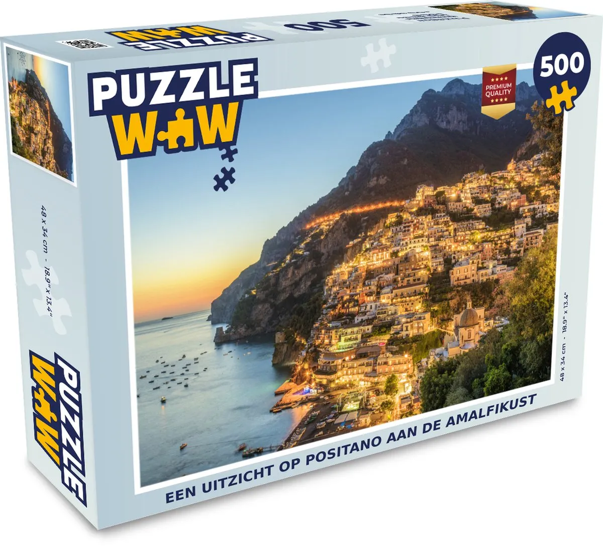 PuzzleWow Legpuzzel Positano Amalfikust 500 Stuks