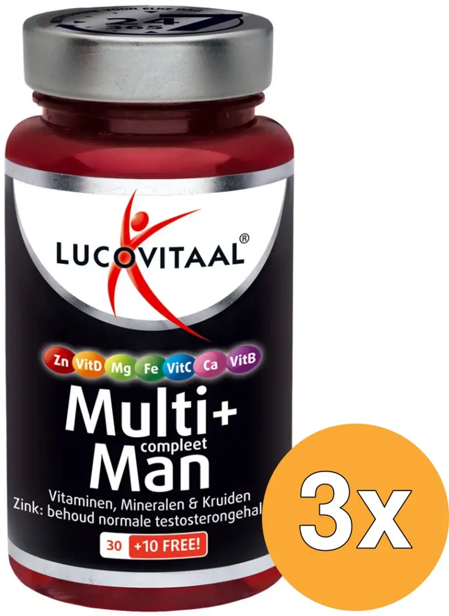 3x Lucovitaal Multi+ Compleet Man (40 tabletten)
