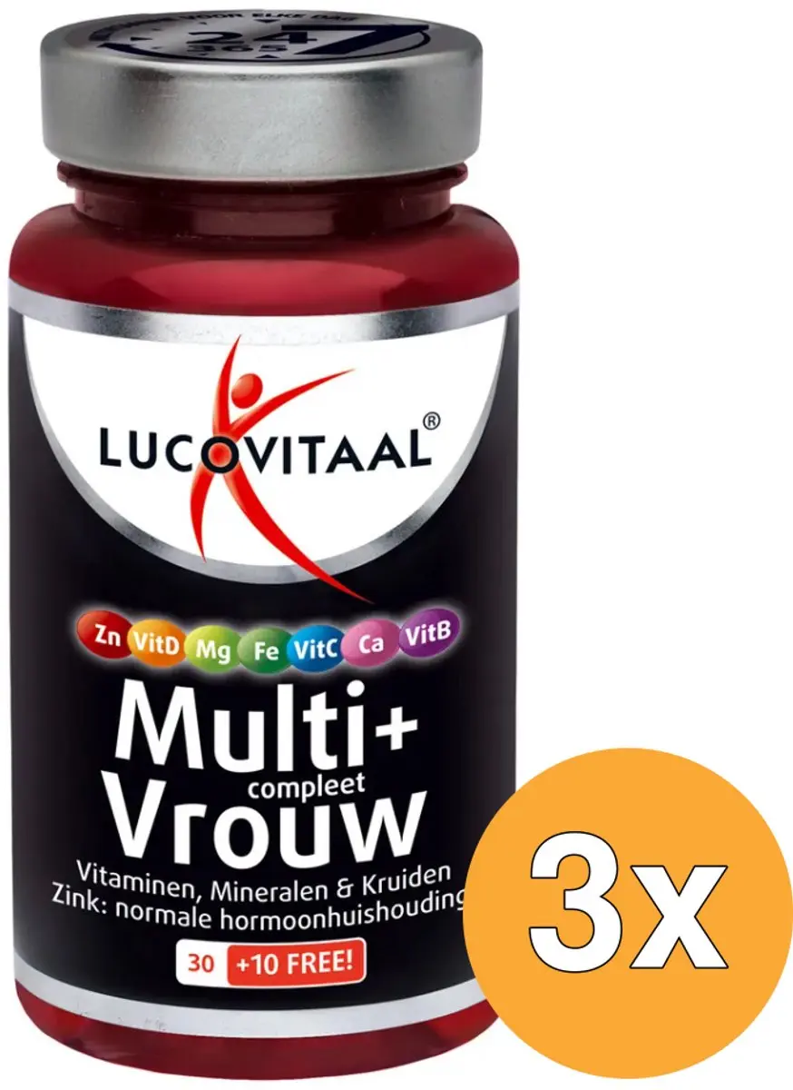 3x Lucovitaal Multi+ Compleet Vrouw (40 tabletten)