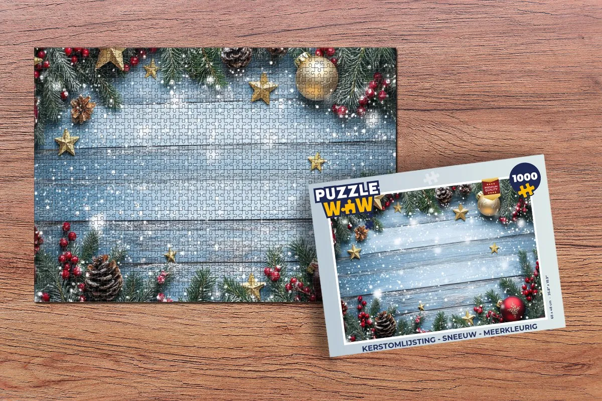 PuzzleWow Kerstomlijsting 1000 Stuks - Meerkleurig