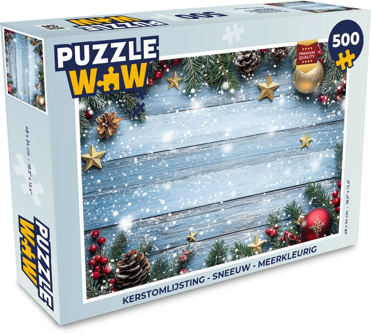 PuzzleWow Kerstomlijsting 1000 Stuks - Meerkleurig