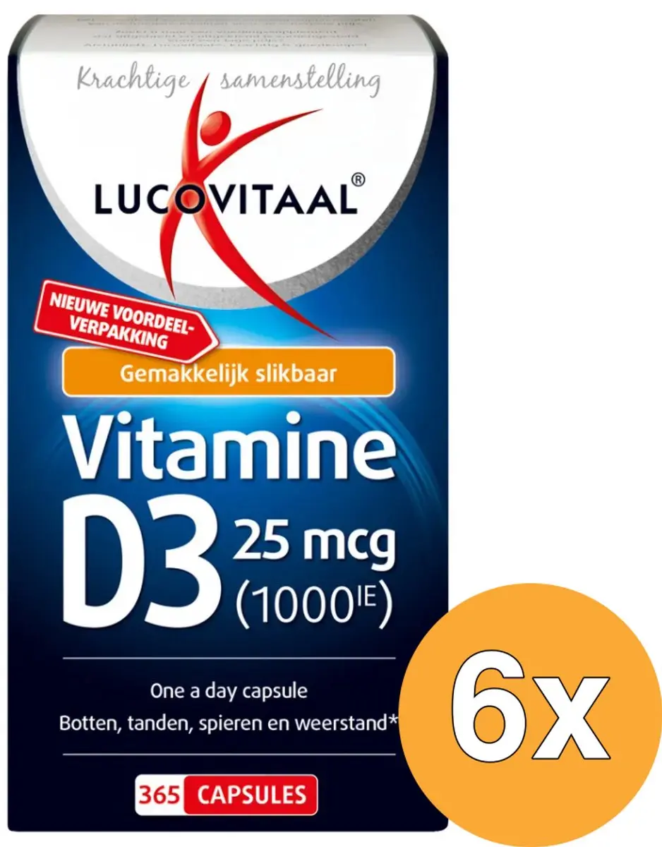6x Lucovitaal Vitamine D3 25mcg (365 capsules)