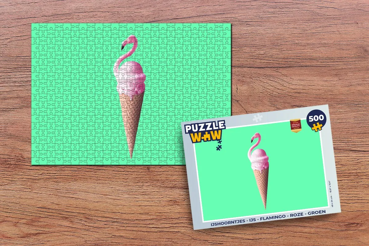 PuzzleWow IJshoorntjes Flamingo Legpuzzel 500 Stuks - Multicolor