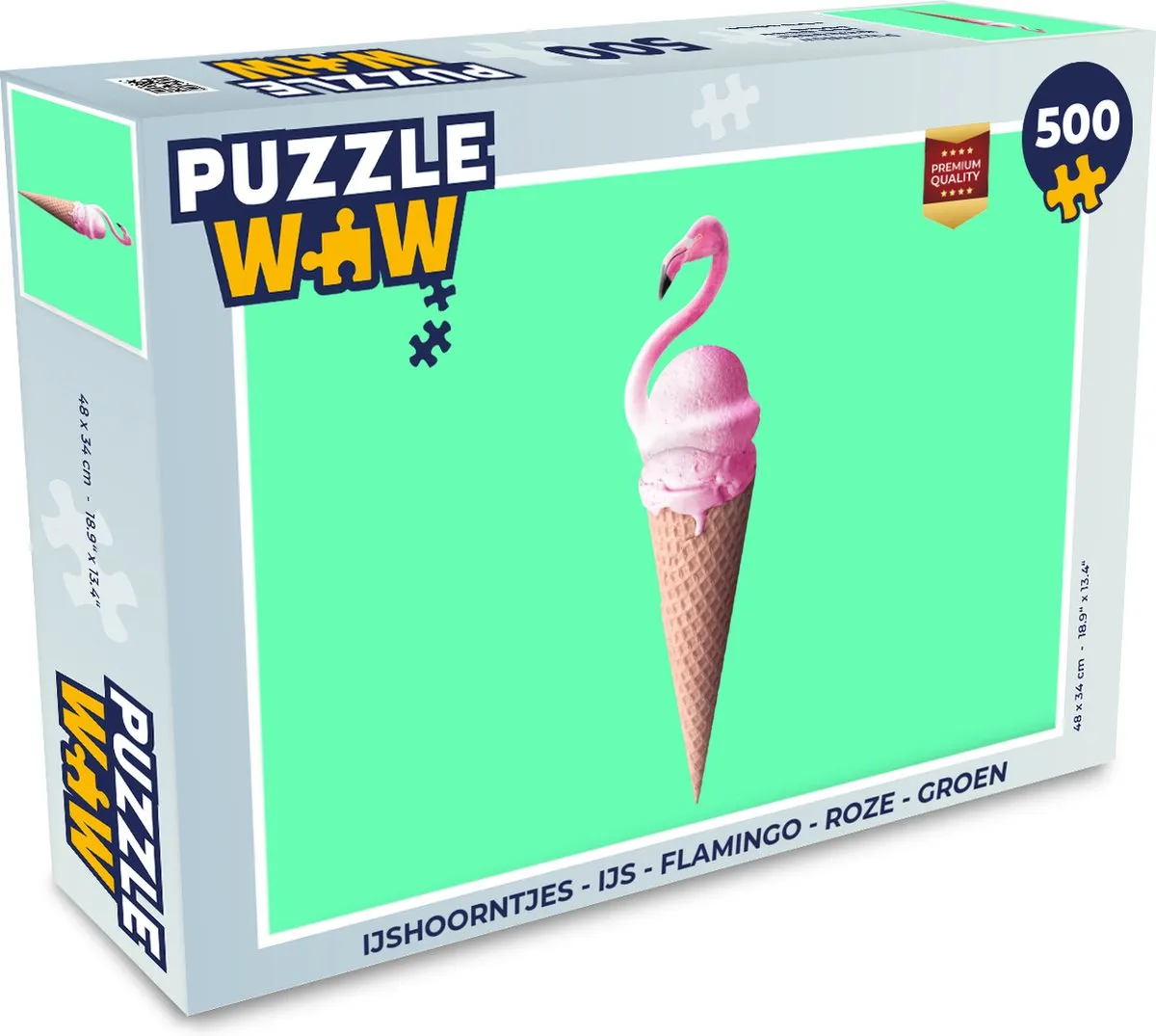 PuzzleWow IJshoorntjes Flamingo Legpuzzel 500 Stuks