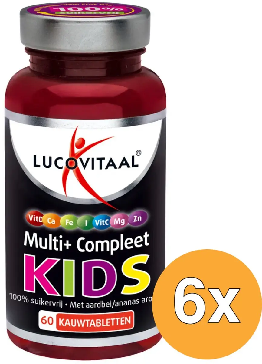 6x Lucovitaal Multi+ Compleet Kids (60 kauwtabletten)