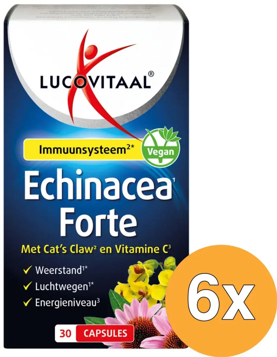6x Lucovitaal Echinacea Forte+ Cat’s Claw (30 capsules)