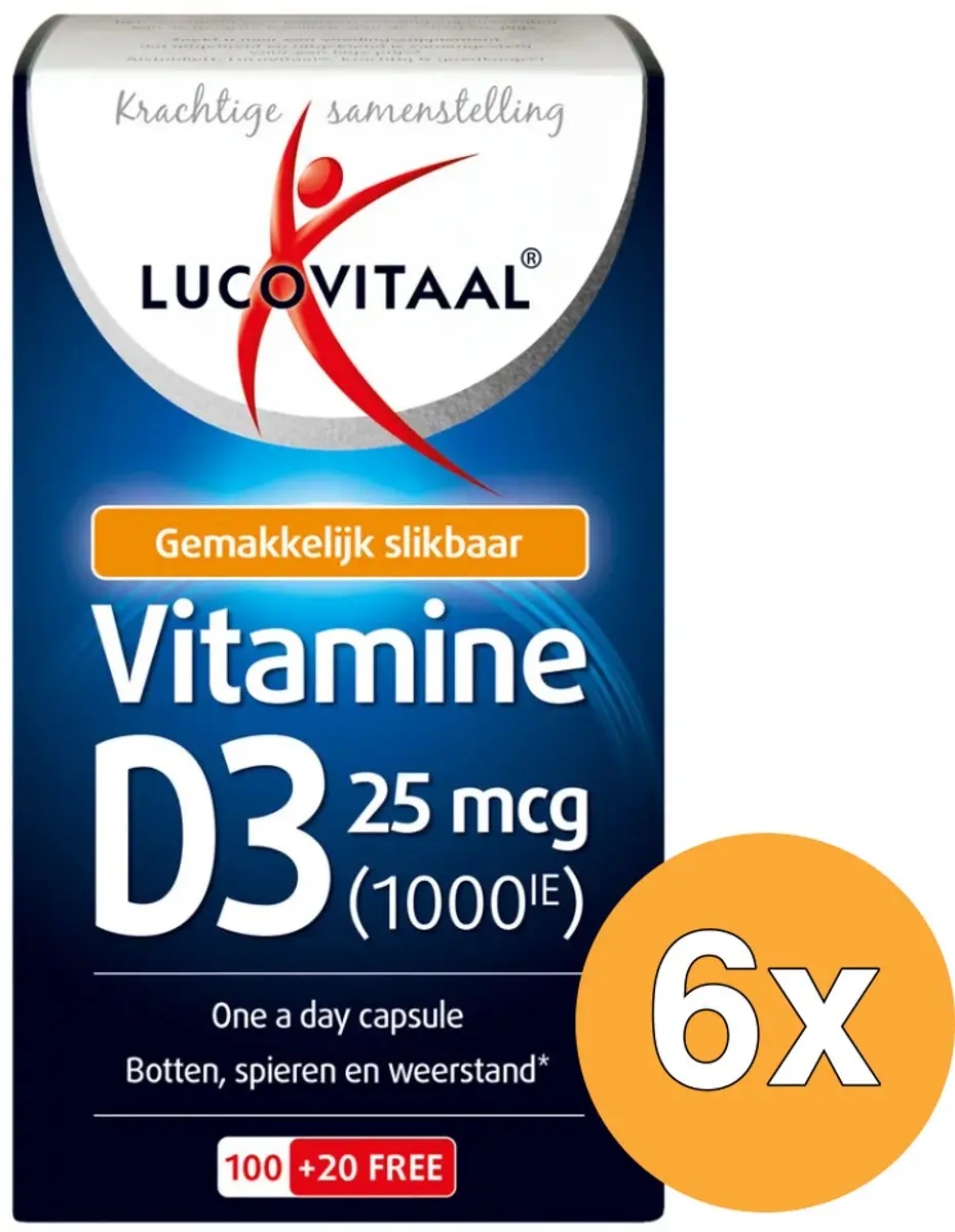 6x Lucovitaal Vitamine D3 25mcg (120 capsules)