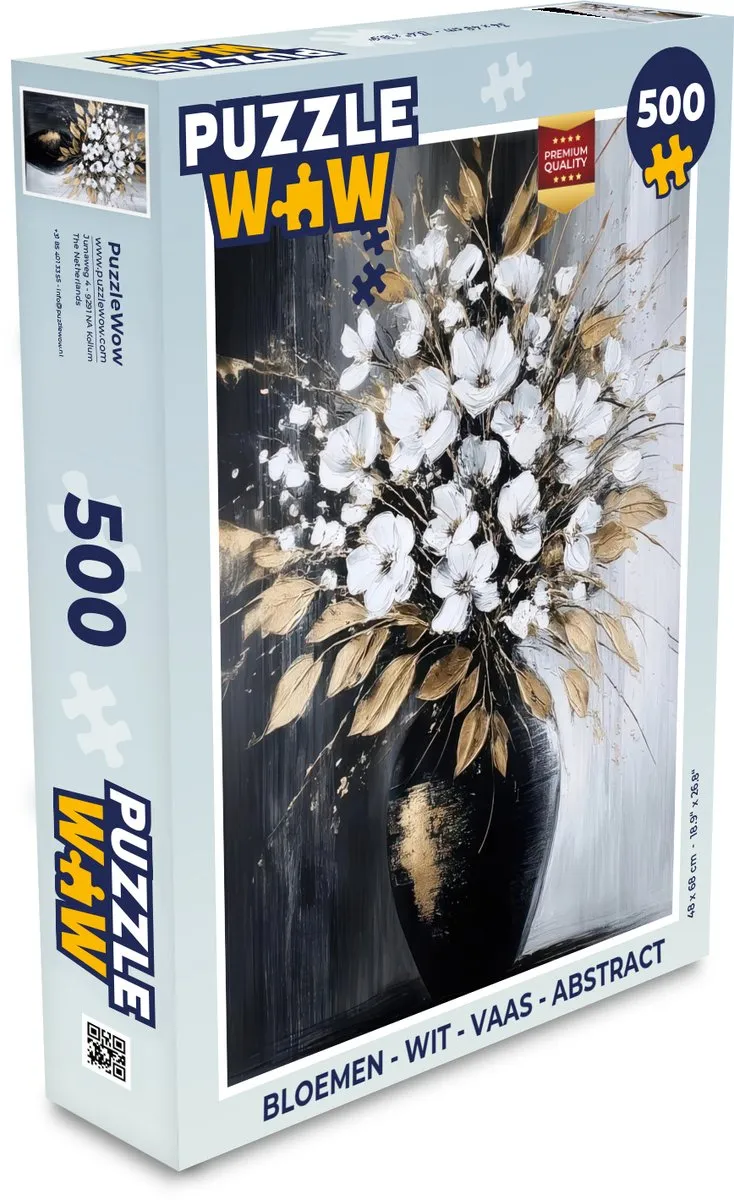 PuzzleWow Bloemen Vaas Abstract Legpuzzel 500 Stuks