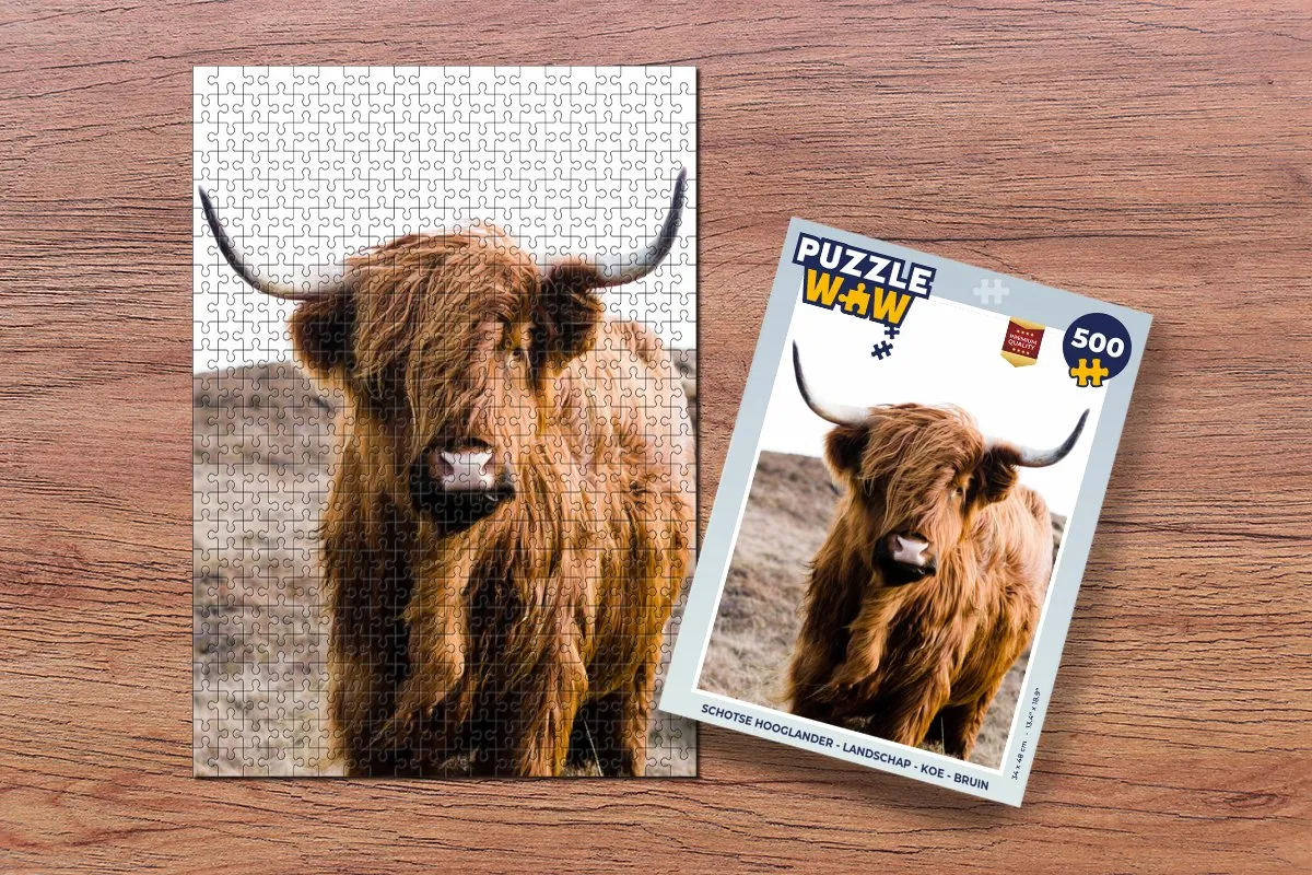 PuzzleWow Schotse Hooglander Legpuzzel 500 Stuks - Multicolor