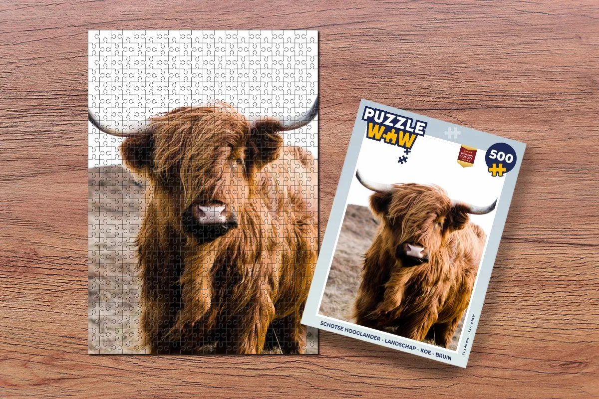PuzzleWow Schotse Hooglander Legpuzzel 500 Stuks - Multicolor