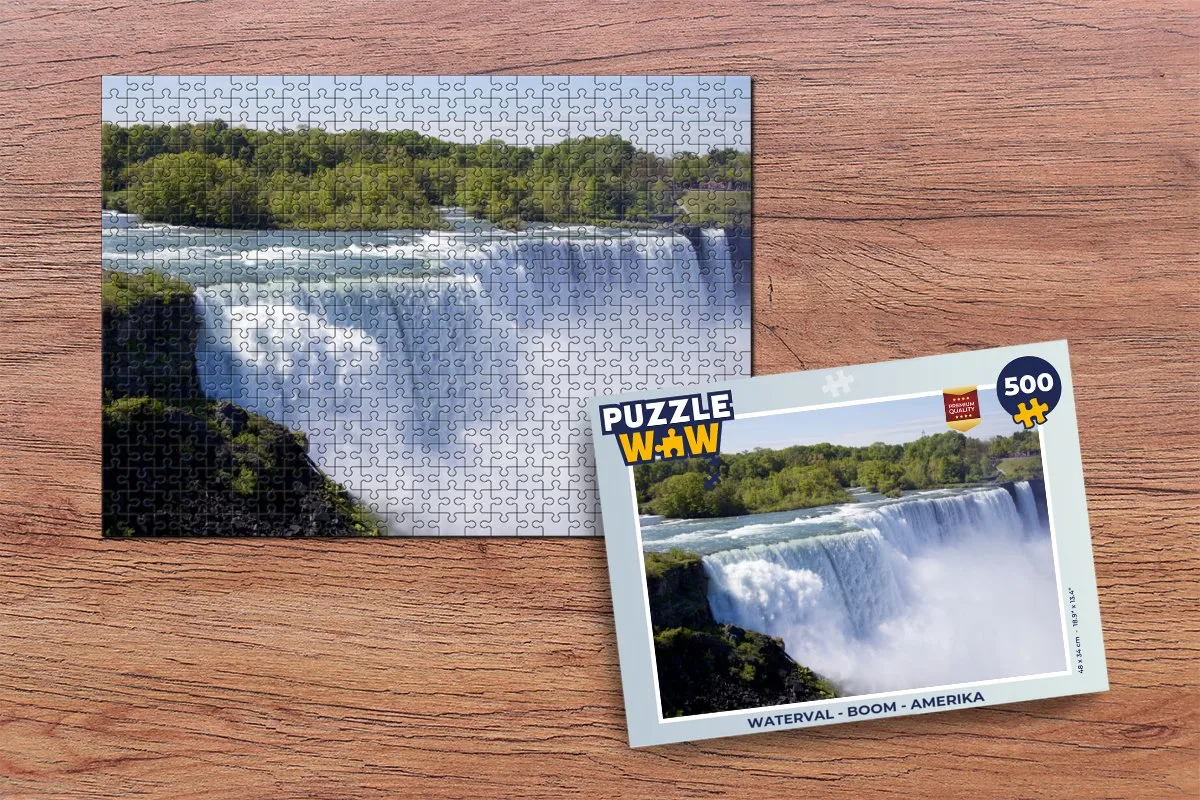 PuzzleWow Waterval Boom Amerika Legpuzzel 500 Stuks - Multicolor
