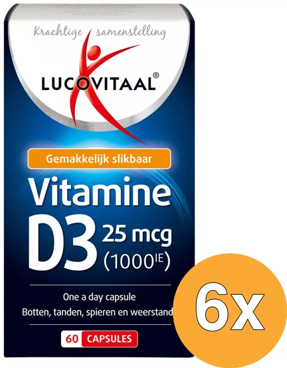 6x Lucovitaal Vitamine D3 25mcg (60 capsules)