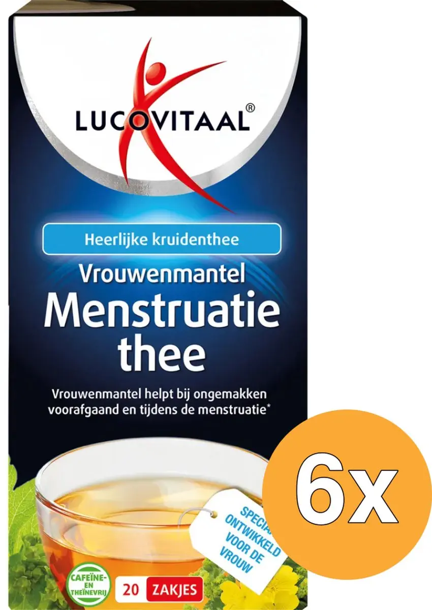 6x Lucovitaal Vrouwenmantel Menstruatie Thee (20 stuks)