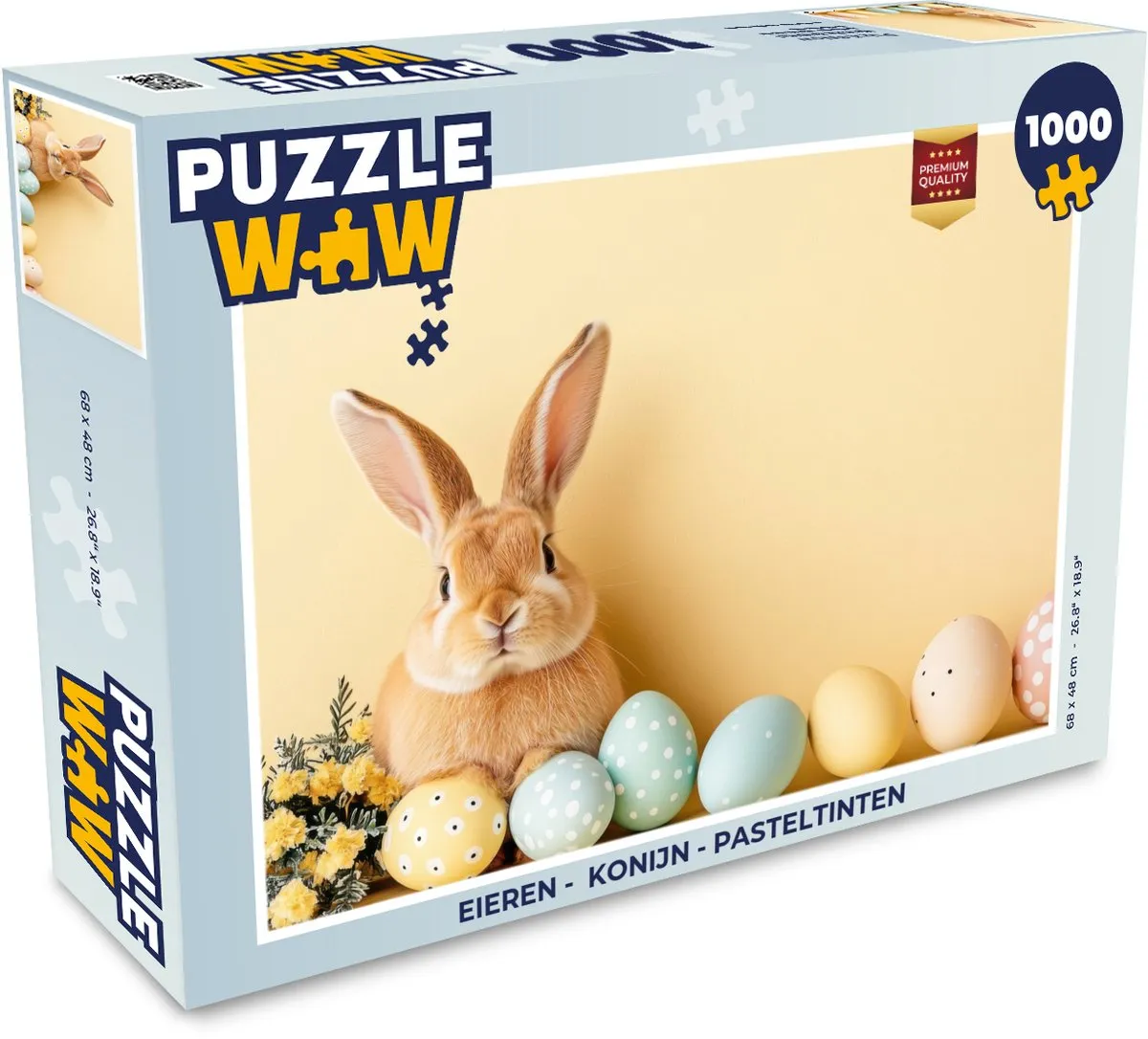 PuzzleWow Konijn Legpuzzel 1000 Stuks - Pasteltinten