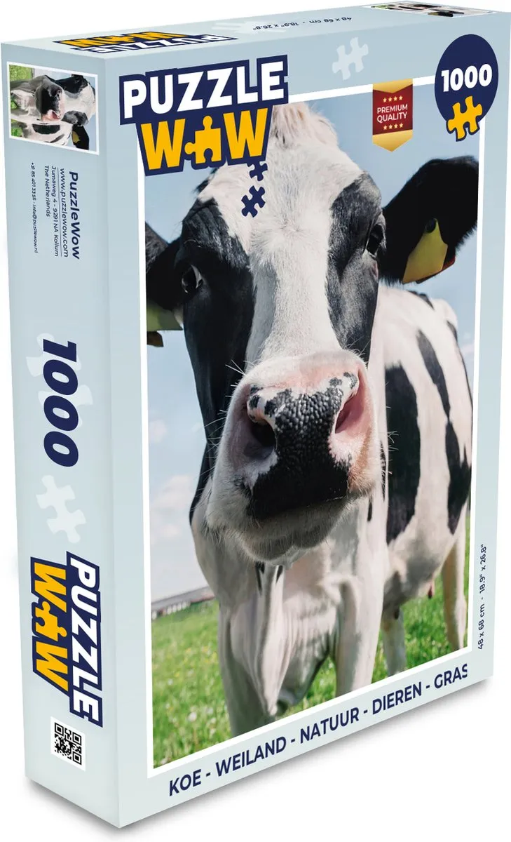 PuzzleWow Koe Weiland Legpuzzel 1000 Stuks - Multicolor