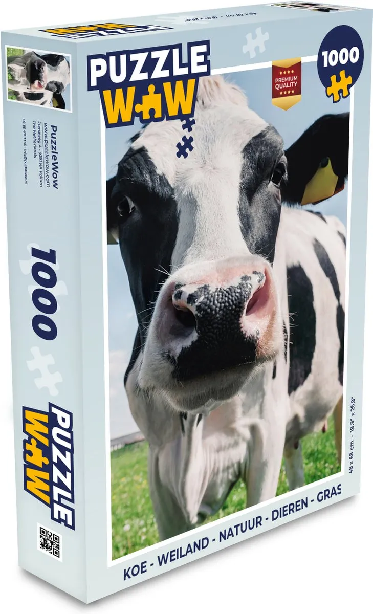 PuzzleWow Koe Weiland Legpuzzel 1000 Stuks - Multicolor