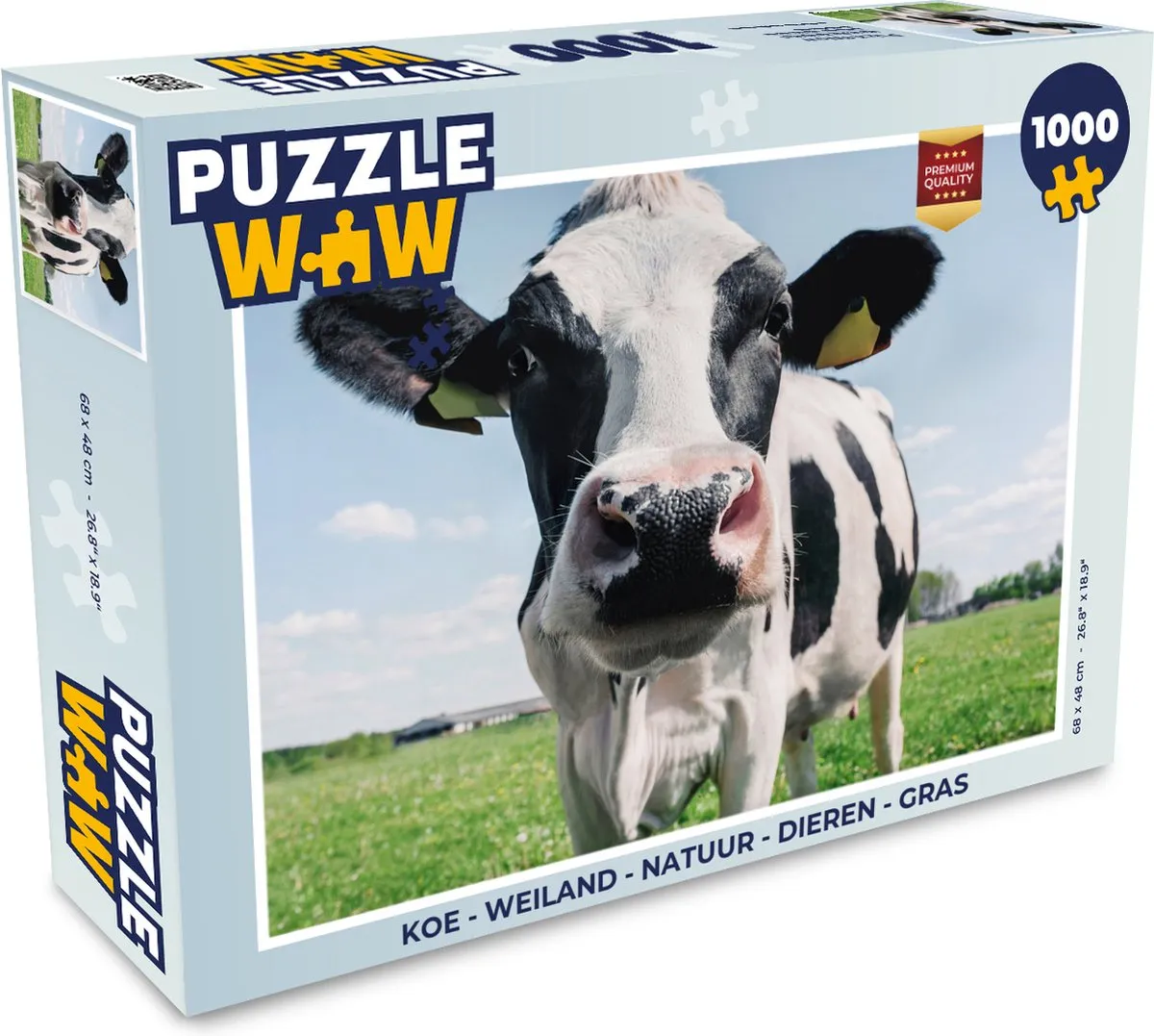 PuzzleWow Koe Weiland Legpuzzel 1000 Stuks - Multicolor