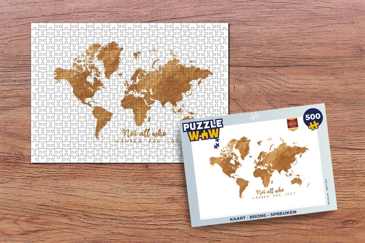 PuzzleWow Legpuzzel 500 Stuks - Brons Spreuken - Multicolor