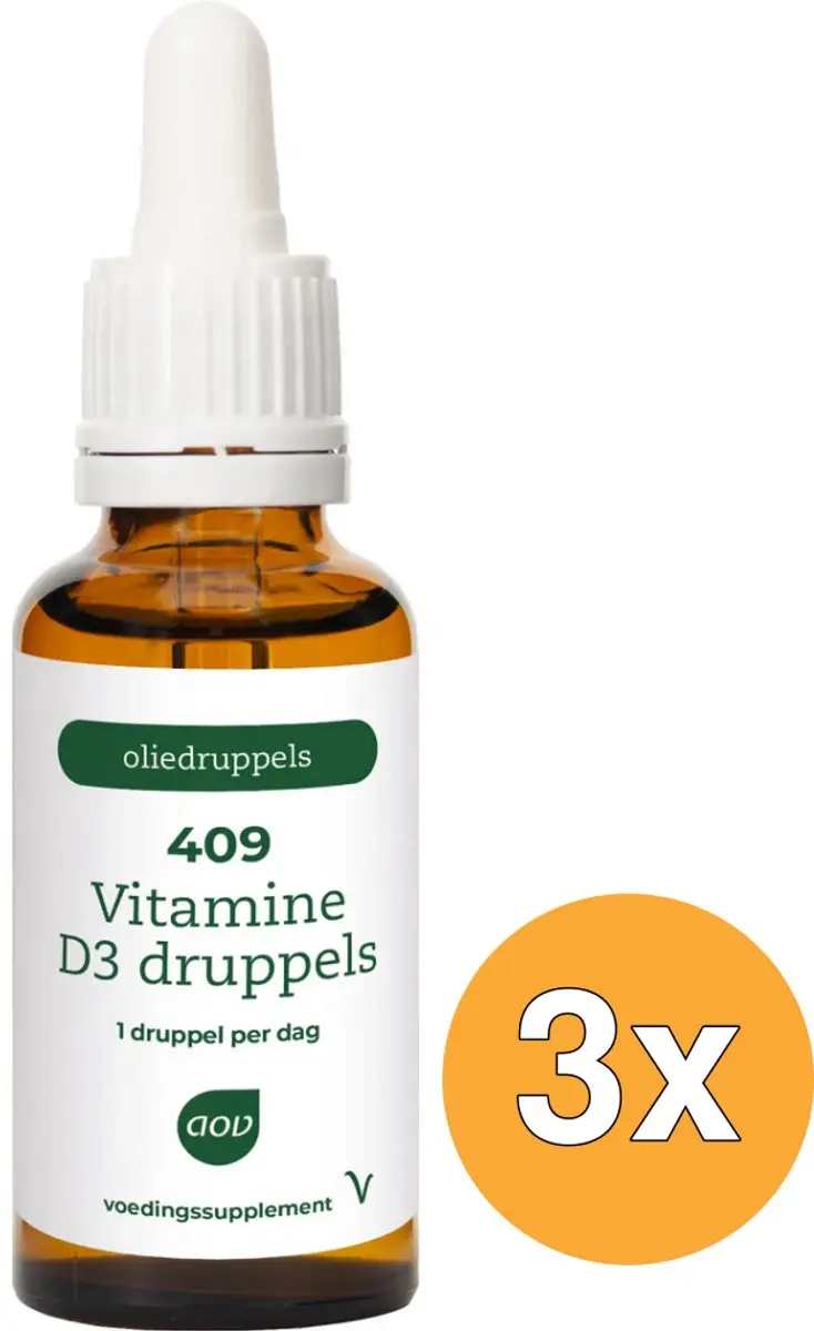 3x AOV 409 Vitamine D3 druppels (15 ml)