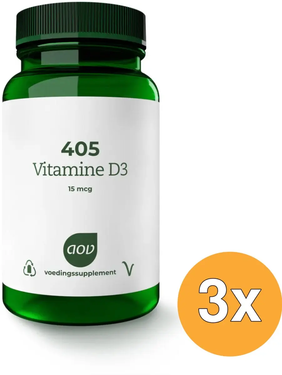 3x AOV 405 Vitamine D3 15mcg (180 tabletten)