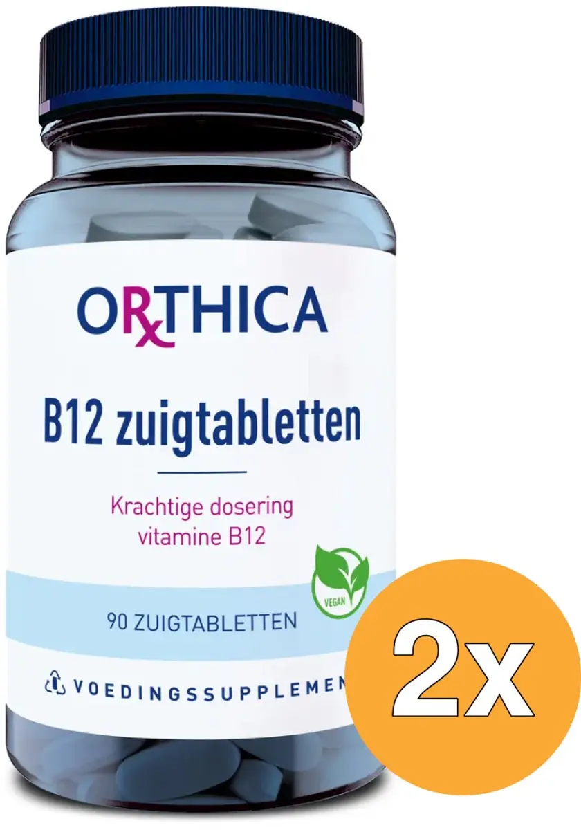 2x Orthica Vitamine B12 (90 zuigtabletten)