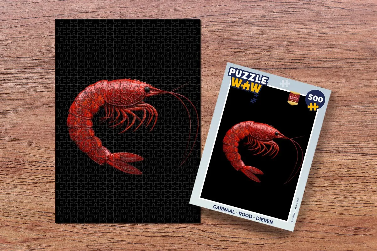 PuzzleWow Garnaal Legpuzzel 500 Stuks - Rood