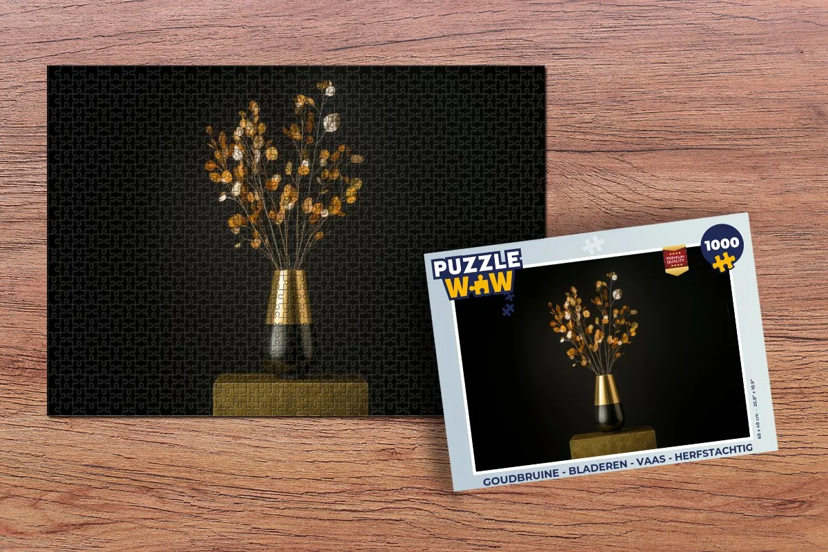 PuzzleWow Herfstachtige Bladeren Puzzel 1000 Stuks - Boeket Bloemen 2