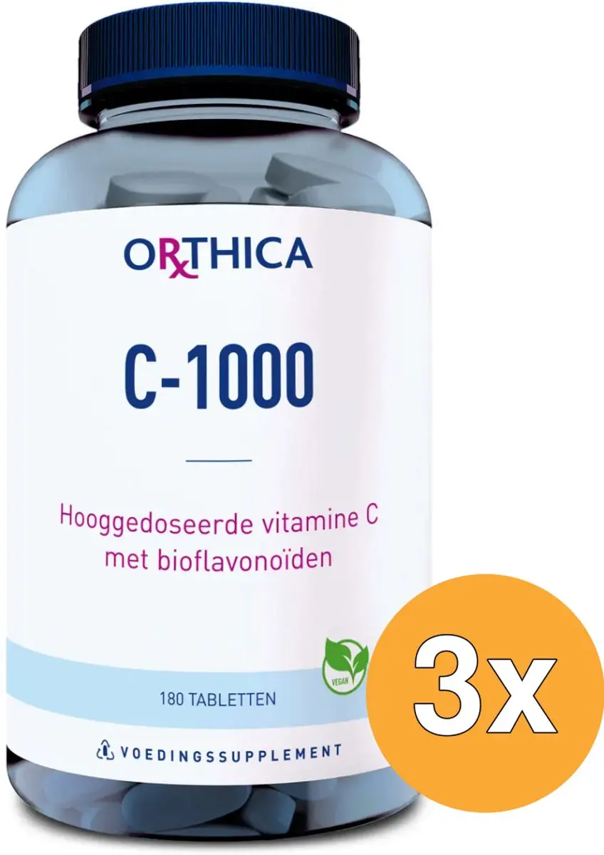 3x Orthica Vitamine C-1000 (180 tabletten)