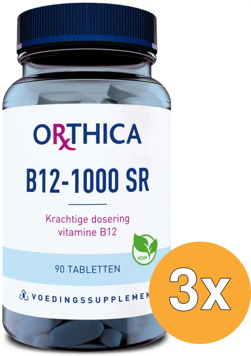 3x Orthica Vitamine B12-1000 SR (90 tabletten)