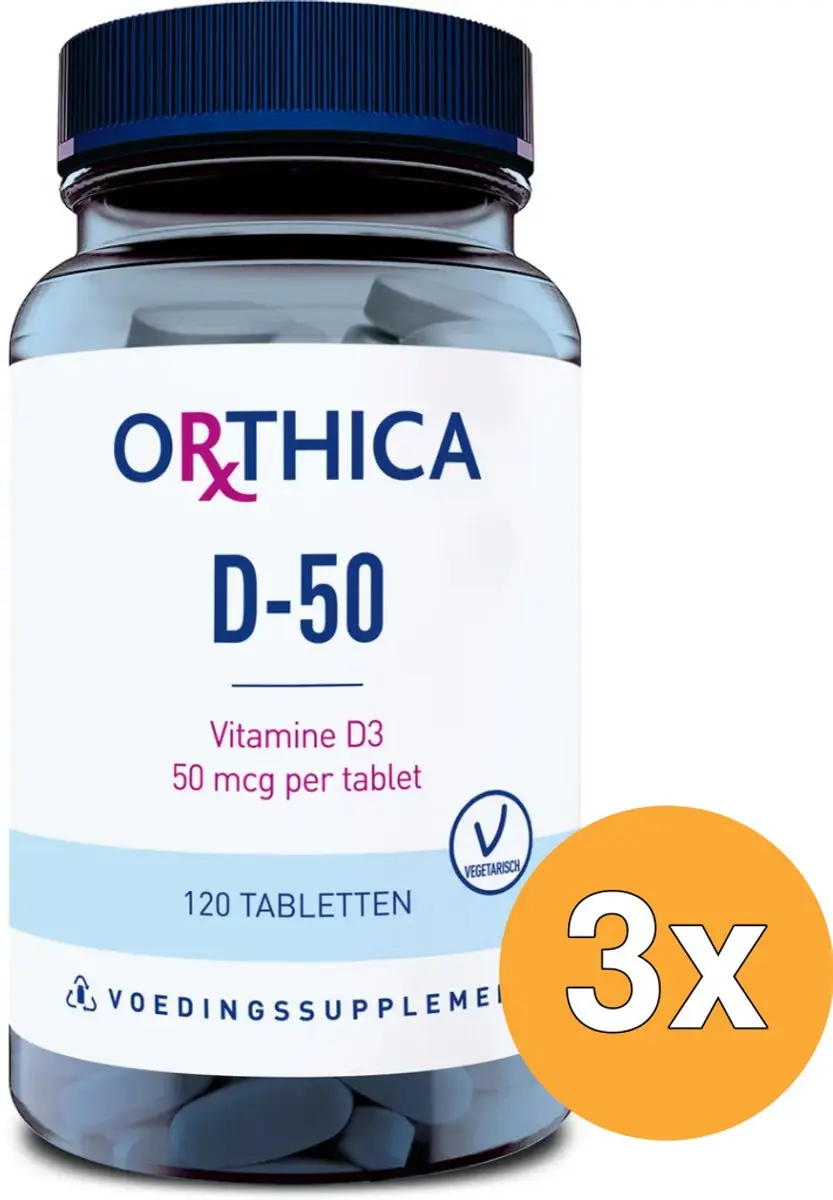 3x Orthica Vitamine D-50 (120 tabletten)