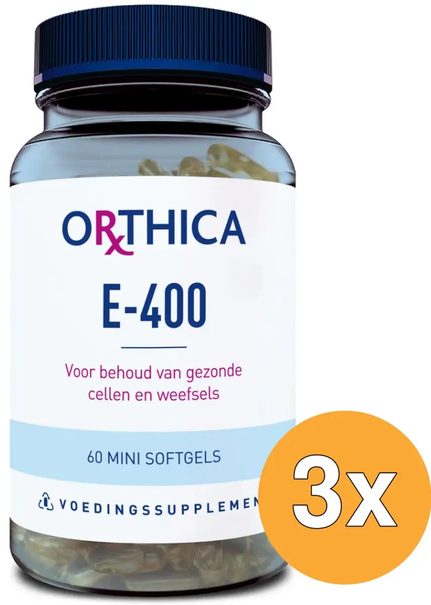 3x Orthica Vitamine E-400 (60 softgels)