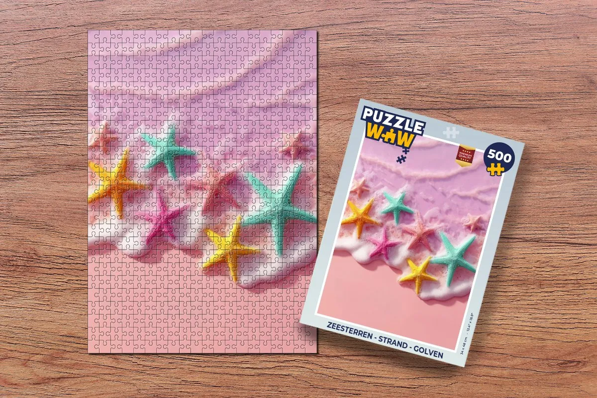 PuzzleWow Zeesterren Strand Legpuzzel 500 Stuks