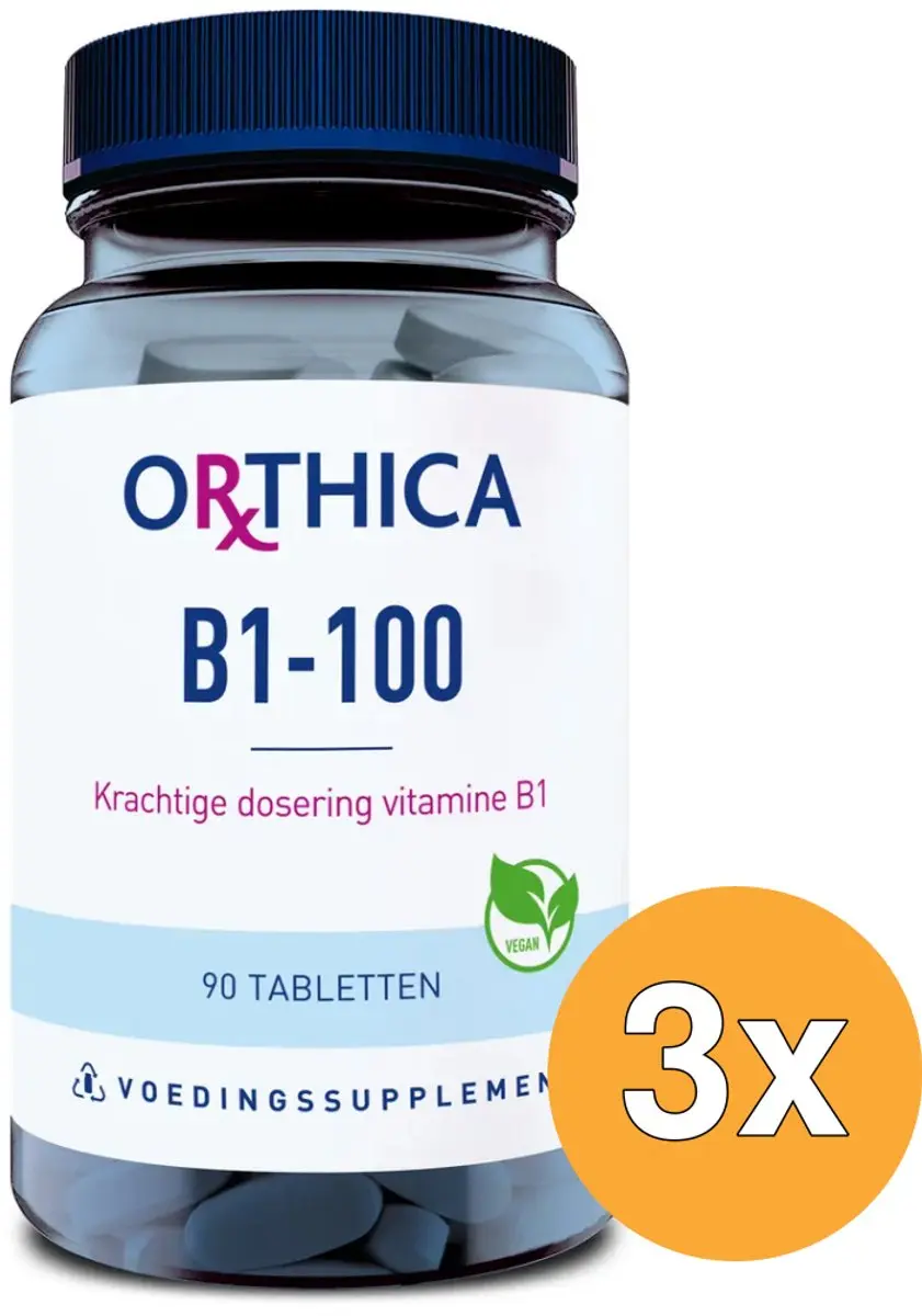 3x Orthica Vitamine B1-100 (90 tabletten)