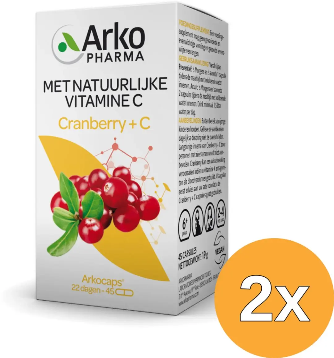 2x Arkocaps Cranberry & Vitamine C (45 capsules)