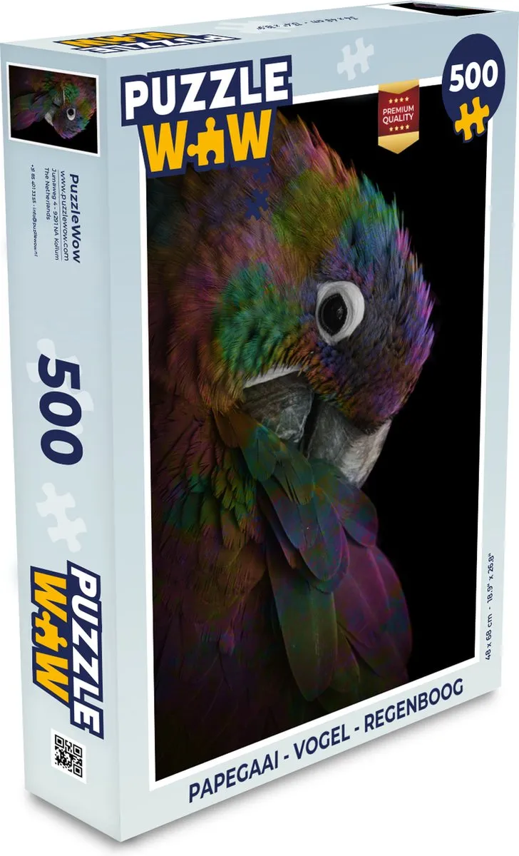 PuzzleWow Papegaai Regenboog Legpuzzel 500 Stuks