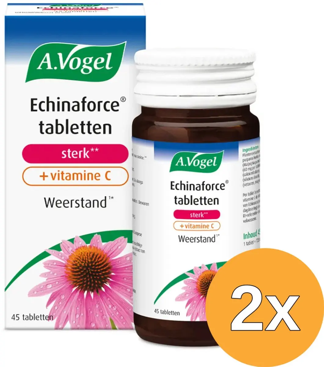 2x A.Vogel Echinaforce sterk + vitamine C (45 tabletten)