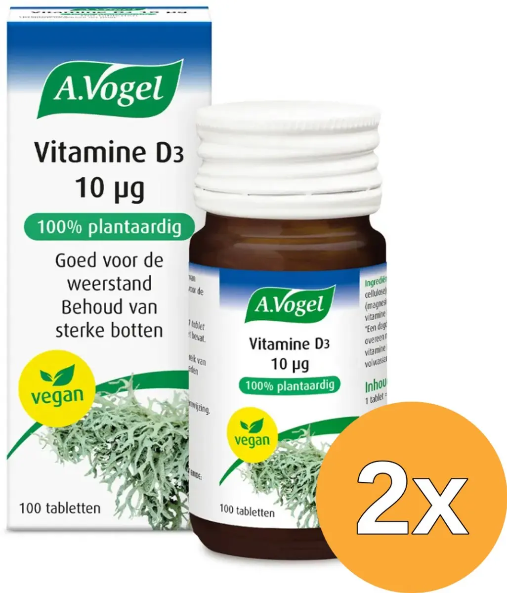 2x A.Vogel Vitamine D3 10ug (100 tabletten)