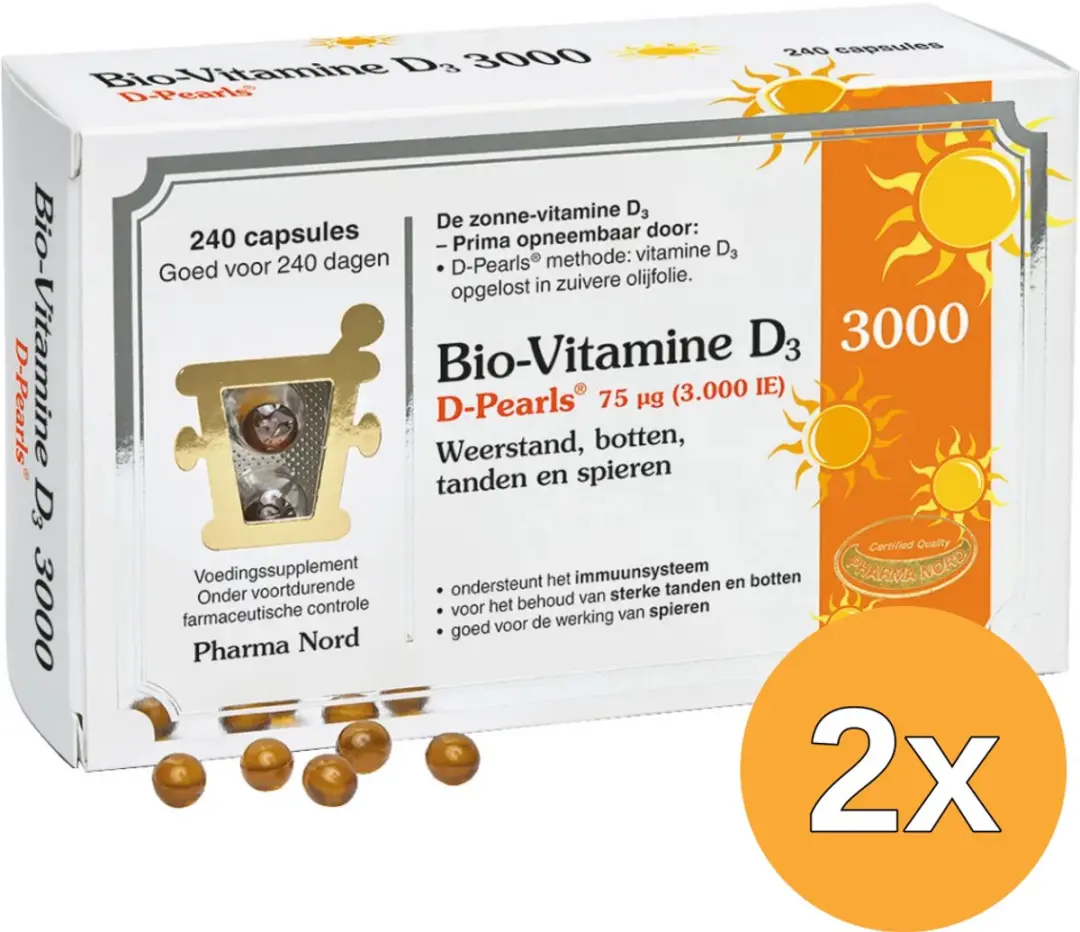 2x Pharma Nord Bio Vitamine D3 75 mcg (240 capsules)