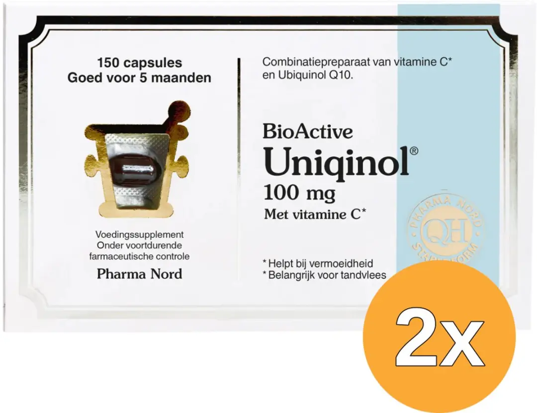 2x Pharma Nord Bio Active Uniquinol Q10 100mg (150 capsules)
