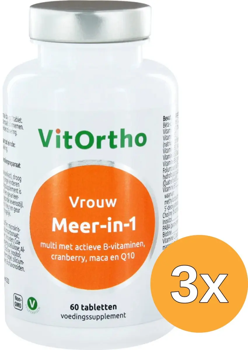 3x VitOrtho Meer in 1 vrouw (60 tabletten)