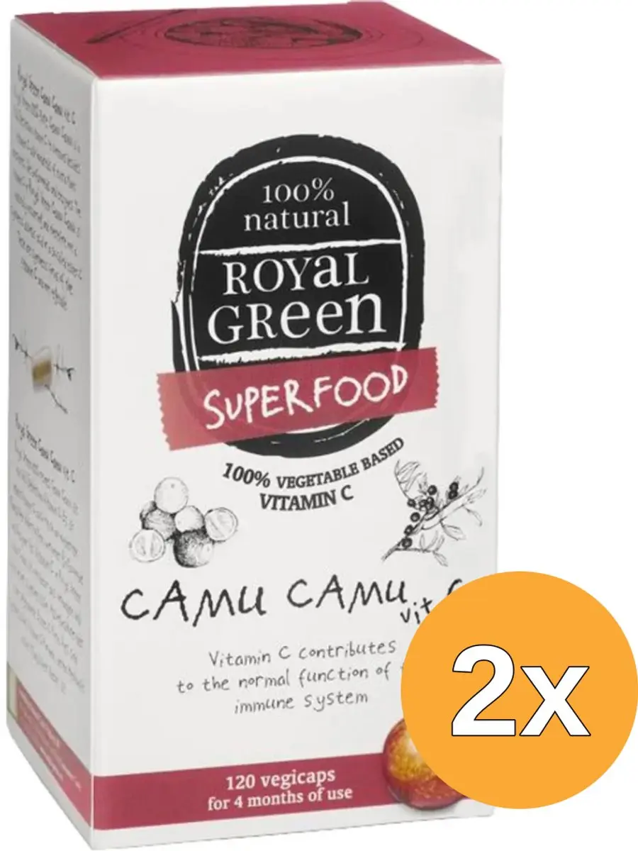2x Royal Green Camu camu vitamine C (120 vega capsules)