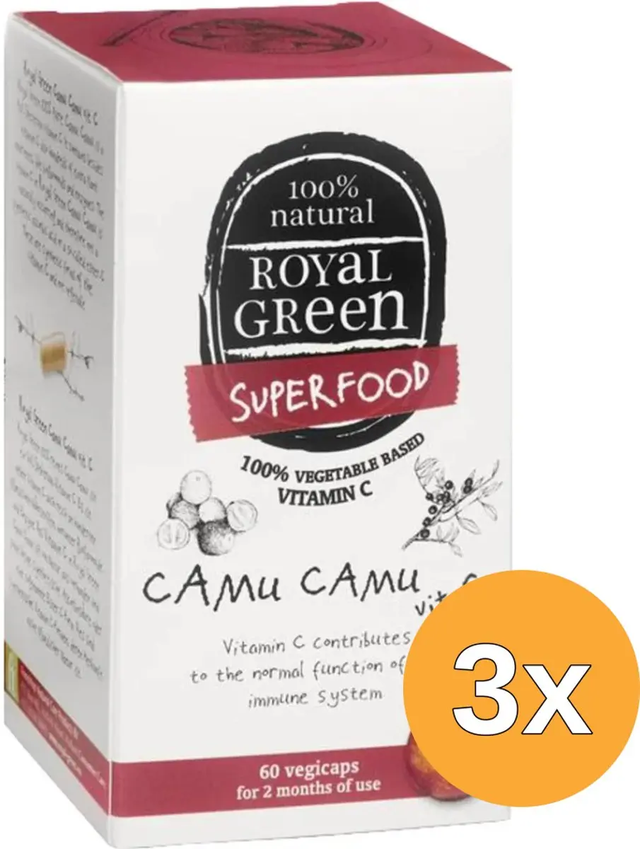 3x Royal Green Camu camu vitamine C (60 vega capsules)