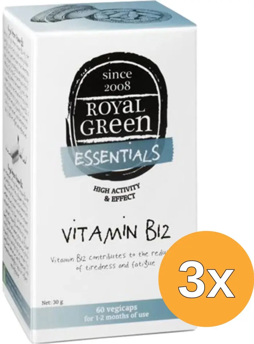 3x Royal Green Vitamine B12 (60 vega capsules)