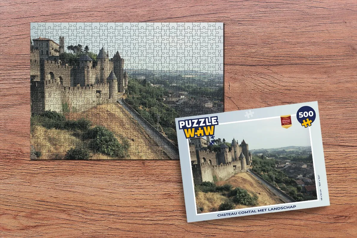 PuzzleWow Carcassonne Kasteel Legpuzzel 500 Stuks - Multicolor