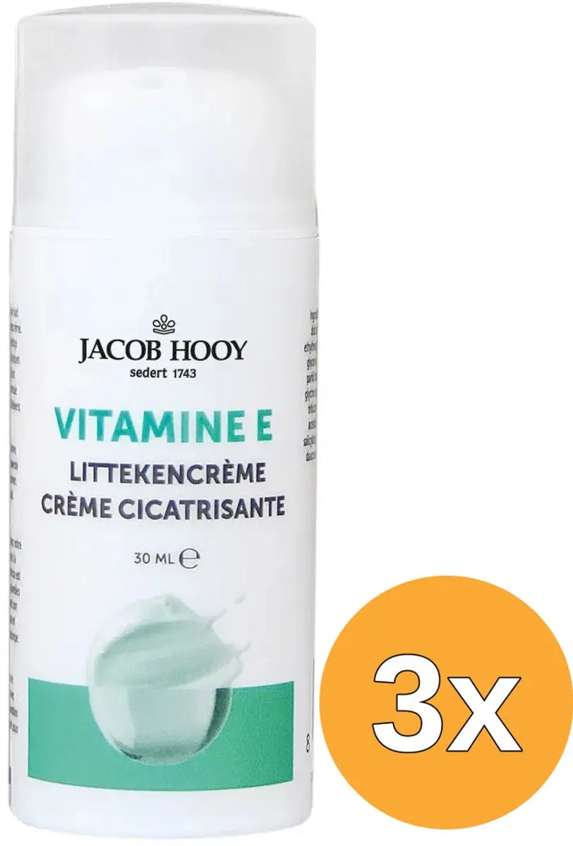 3x Jacob Hooy Vitamine E Littekencrème (30 ml)
